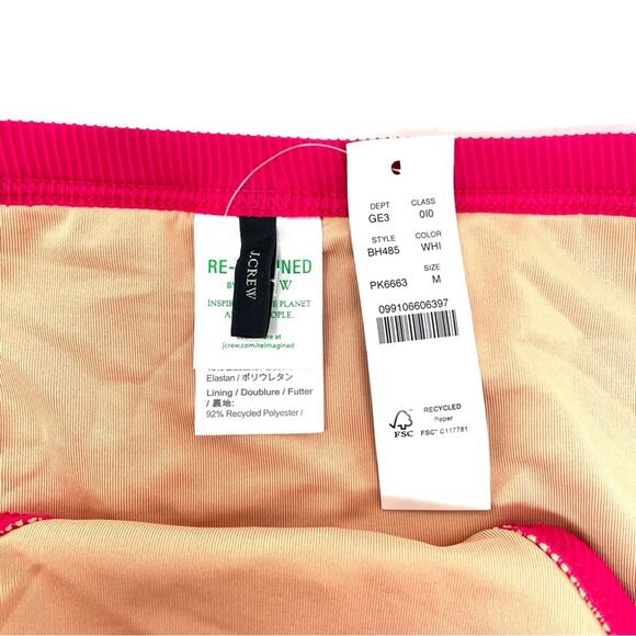 J. Crew Ribbed-trim Hipster Full-coverage Bikini Bottom Pink Womens Medium BH485 - Picture 4 of 7